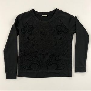 LUCKY LOTUS LS Textured Charcoal Sweatshirt M